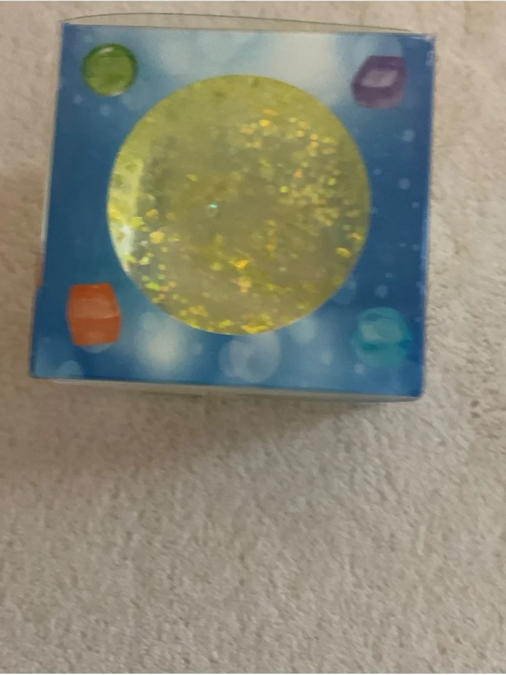 Kids Squeeze Sensory Toy - Yellow Glitter Sensory Cube